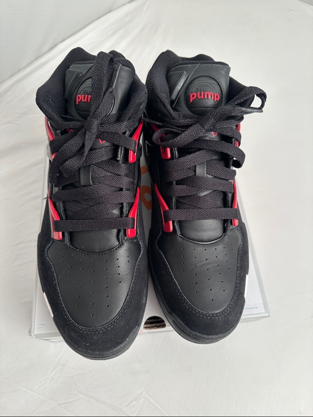 Reebok Pump Omni Lite Direction black basketball sneakers red 8.5